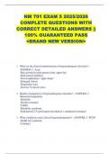 NM 701 EXAM 5 2025&sol;2026  COMPLETE QUESTIONS WITH  CORRECT DETAILED ANSWERS &vert;&vert;  100&percnt; GUARANTEED PASS  <BRAND NEW VERSION> 