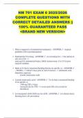 NM 701 EXAM 6 2025&sol;2026  COMPLETE QUESTIONS WITH  CORRECT DETAILED ANSWERS &vert;&vert;  100&percnt; GUARANTEED PASS  <BRAND NEW VERSION> 