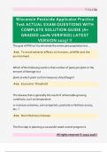 Wisconsin Pesticide Applicator Practice  Test ACTUAL EXAM QUESTIONS WITH  COMPLETE SOLUTION GUIDE &lpar;A&plus;  GRADED 100&percnt; VERIFIED&rpar; LATEST  VERSION 2025&excl; &excl;&excl;