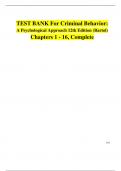 Criminal Behavior&colon; A Psychological Approach &ndash; 11th Edition by Bartol &ndash; Complete Test Bank