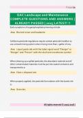 QAC Landscape and Maintenance  COMPLETE QUESTIONS AND ANSWERS &vert;  ALREADY PASSED &vert; 2025 LATEST&excl; &excl;&excl; 