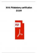 PHLEBOTOMY CERTIFICATION LATEST EXAM WITH 265 ACTUAL QUESTIONS AND CORRECT VERIFIED ANSWERS ALREADY GRADED A&plus; 100&percnt; GUARANTEED PASS&excl;