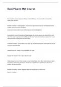 BASI Pilates Mat Course Exam Questions and Answers