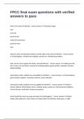 FPCC final exam questions with verified answers to pass