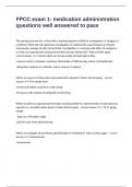 FPCC exam 1- medication administration questions well answered to pass