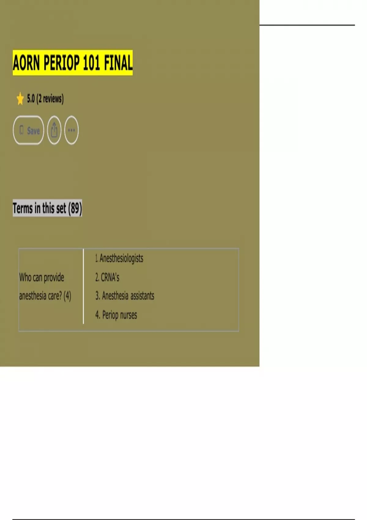 AORN Periop 101 Final exam review questions with correct & detailed ...