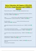 Driver Education All Chapters UPDATED  ACTUAL  Exam Questions and CORRECT  Answers 