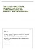 CHN EXAM 1 &lpar;UNIVERSITY OF MICHIGAN-FLINT NURSING COMMUNITY HEALTH&rpar; 2025 QUESTIONS & ANSWERS SCORED A&plus;