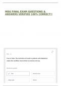 MDU FINAL EXAM QUESTIONS & ANSWERS VERIFIED 100&percnt; CORRECT&excl;&excl;