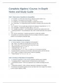Class notes Algebra  HMH Algebra 1