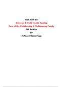 Test Bank for Maternal and Child Health Nursing 9th Edition by Silbert Flagg&comma; All Chapters 1-56&period;