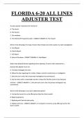 FLORIDA 6-20 ALL LINES  ADJUSTER TEST