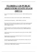 FLORIDA 3-20 PUBLIC  ADJUSTERS STATE EXAM  &lpar;SET 1&rpar;  