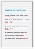 Certified Compliance and Ethics Professional &lpar;CCEP&rpar; Practice  &vert;2025&sol;2026 &vert;Complete Real Exam Set Questions And Verified  Answers &lpar;solutions&rpar; &vert; Get It 100&percnt; Accurate&excl;&excl;&vert; Already Passed A&plus;&period;