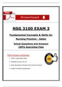NSG 3100 &ndash; Exam 3 &vert; Galen College &vert; Full Fundamentals of Nursing Exam with Verified Answers & Rationales
