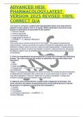 ADVANCED HESI  PHARMACOLOGY&period;LATEST  VERSION 2025 REVISED 100&percnt;  CORRECT Q&sol;A