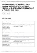 Relias Prophecy- Core Mandatory Part II &lpar;Nursing&rpar; QUESTIONS WITH ACCURATE VERIFIED ANSWERS &lpar;ACCURATE SOLUTIONS&rpar; A&plus; PASSED&excl;&excl; 2025 EXAM