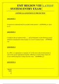  EMT REGION VIII SYSTEM ENTRY EXAM QUESTIONS AND ANSWERS 2025