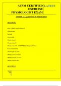  ACSM CERTIFIED EXERCISE PHYSIOLOGIST EXAM QUESTIONS AND ANSWERS 2025