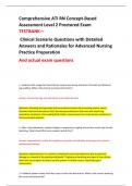ATI RN Concept-Based Assessment Level 2 Proctored Exam TESTBANK&mdash; Clinical Scenario Questions with Detailed Answers and Rationales for Advanced Nursing Practice Preparation And actual exam questions