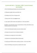 Community Test 1 - Test Bank 100% Correct Answers And Verified