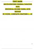TEST BANK SOUTH-WESTERN FEDERAL TAXATION 2025&colon; INDIVIDUAL INCOME TAXES&comma; 48TH EDITION BY YOUNG COMPLETE CHAPTERS 1 - 20