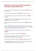 NCCCO Tower Crane Exam Practice Test Questions  And Answers Verified 100&percnt; Correct