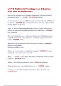 MCPHS Anatomy & Physiology Exam 2 Questions  With 100&percnt; Verified Answers&period;