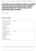 ANP 1105 University of Ottawa Midterm 1 Fall 2025 COMPLETE EXAM QUESTIONS AND VERIFIED ANSWERS &vert;RECENTLY TESTING REAL EXAM QUESTIONS&vert; 100&percnt; SOLVED&excl;&excl;