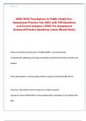 WGU D583 Foundations in Public Health Pre Assessment Practice Test 2025 with 100 Questions and Correct Answers