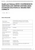 Health and Wellness GPSTC COMPREHENSIVE QUESTIONS AND VERIFIED ANSWERS &lpar;2025&rpar; &vert;COMPLETE SOLUTIONS &vert;A&plus; GRADED &vert;100&percnt; CORRECT&excl;&excl;