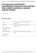 NC Jurisprudence MOST RECENT COMPREHENSIVE QUESTIONS AND ANSWERS &lpar;100&percnt; CORRECT ANSWERS&rpar; A&plus; GRADED &vert; ALREADY PASSED&excl;&excl;