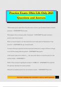 Practice Exam- Ohio Life Only 2025 Questions and Answers