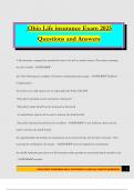 Ohio Life insurance Exam 2025 Questions and Answers