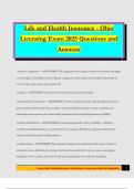 Life and Health Insurance - Ohio Licensing Exam 2025 Questions and Answers
