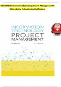 TEST BANK For Information Technology Project Management 9th Edition by Kathy Schwalbe&comma; Verified Chapters 1 - 13&comma; Complete Newest Version