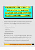 WA State Law EXAM 2025 LATEST VERSION QUESTIONS AND CORRECT DETAILED ANSWERS WITH RATIONALES &vert;A&plus;GRADE
