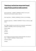Veterinary technician texas state board exam Study questions with answers
