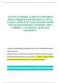 VATI PN NURSING CARE OF CHILDREN PROCTORED EXAM 2025