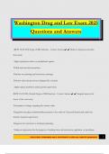 Washington Drug and Law Exam 2025 Questions and Answers