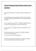 Texas Veterinary Board Exam with correct answers