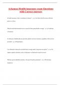 Arkansas Health insurance exam Questions  with Correct Answers