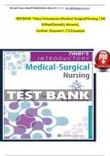 Medical-Surgical Nursing Timby's Introductory Medical-Surgical Nursing 13th Edition Moreno Test Bank Questions And Correct Answers 2025 All Chapters Available ◦ A Nurse Is Caring For A Postoperative Client On The Surgical Unit&period; The Clients Blood Pr