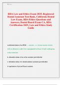 RDA Law and Ethics Exam 2025