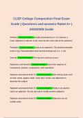 CLEP College Composition Final Exam Guide &vert; Questions and answers Rated A&plus; &vert; 2025&sol;2026 Guide