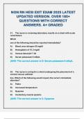 NGN RN HESI EXIT EXAM 2025 LATEST UPDATED VERSION&period; OVER 180&plus; QUESTIONS WITH CORRECT ANSWERS&period; A&plus; GRADED