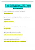 Praxis 5941 U&period;S&period; History 1877- Present Questions and Answers Latest Version  Already Passed
