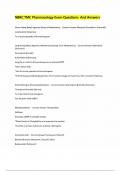 NBRC TMC Pharmacology Exam Questions  And Answers