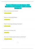 Praxis II World and US History 5941 Questions and Answers Latest version  Graded A&plus;