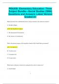 PRAXIS&colon; Elementary Education&colon; Three Subject Bundle&mdash;Social Studies &lpar;5904&rpar; Questions and Answers Latest Version  Graded A&plus;
